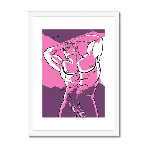 Danny The Dude, Pink Framed & Mounted Print
