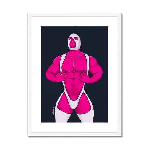 Horny Latex Hunk Framed & Mounted Print
