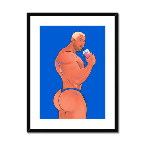 Thirsty Hunk Framed & Mounted Print