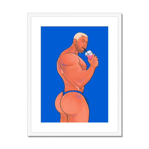 Thirsty Hunk Framed & Mounted Print