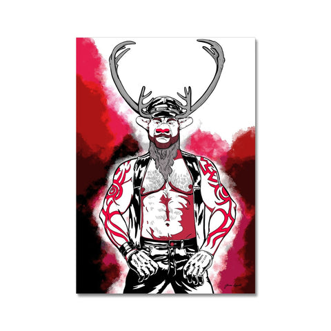 Reindeer Red Fine Art Print