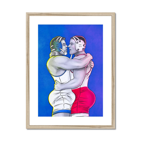 The Embrace of Gay Wrestlers Framed & Mounted Print