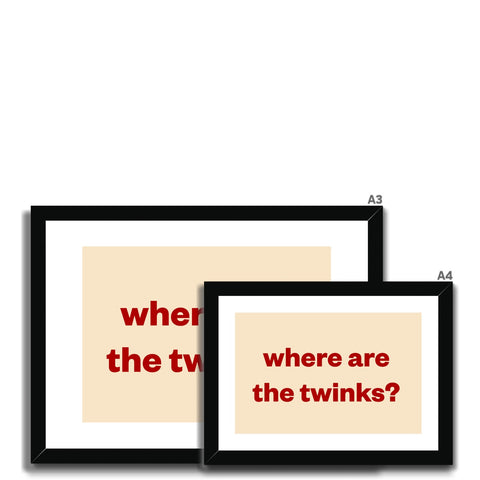 Where are the twinks? Framed & Mounted Print