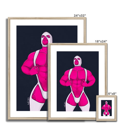 Horny Latex Hunk Framed & Mounted Print