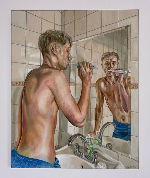 brushing teeth - Fine Art Print