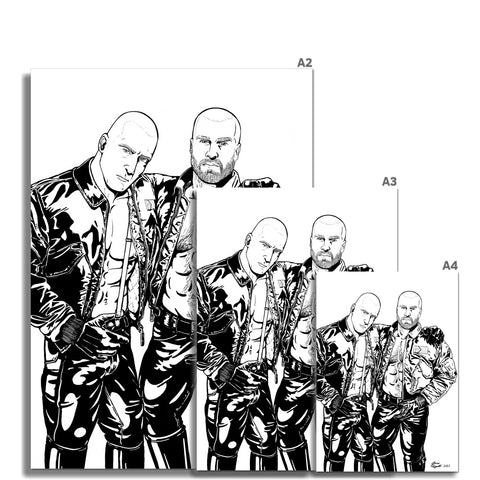 Skin & Leather Pride - B&W Gay Fetish Art
