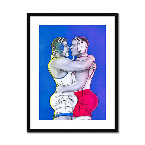 The Embrace of Gay Wrestlers Framed & Mounted Print