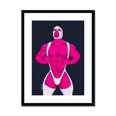 Horny Latex Hunk Framed & Mounted Print