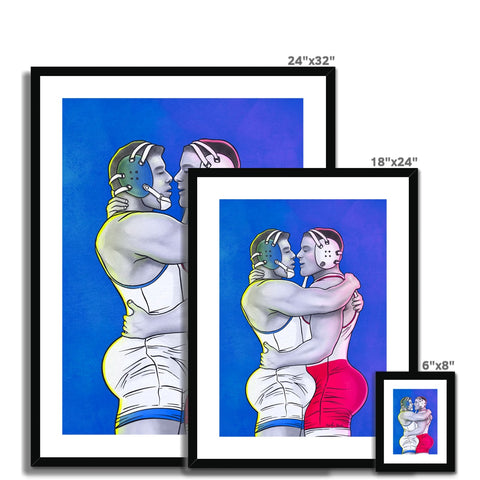 The Embrace of Gay Wrestlers Framed & Mounted Print