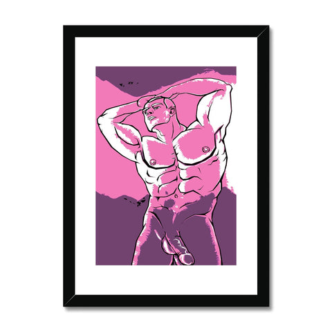 Danny The Dude, Pink Framed & Mounted Print