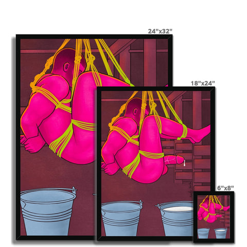Bounded And Milked Framed Print