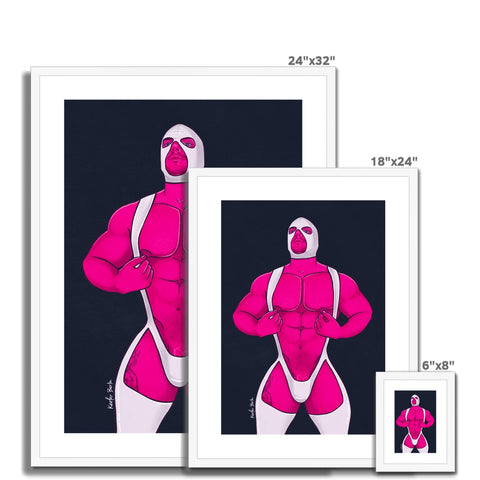 Horny Latex Hunk Framed & Mounted Print