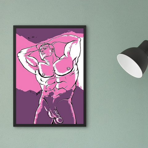 Danny The Dude, Pink Framed & Mounted Print