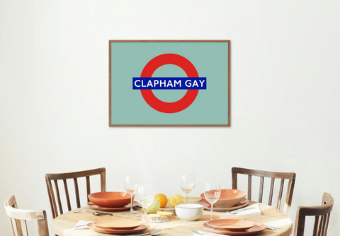 Clapham Gay - Blue Wall Art Framed Print | Stoggaf Art