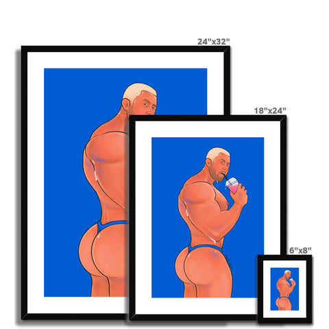 Thirsty Hunk Framed & Mounted Print