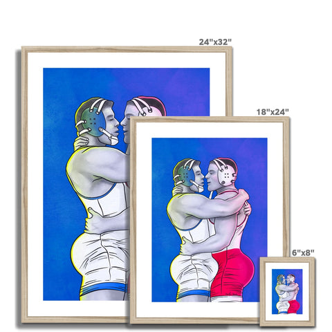 The Embrace of Gay Wrestlers Framed & Mounted Print