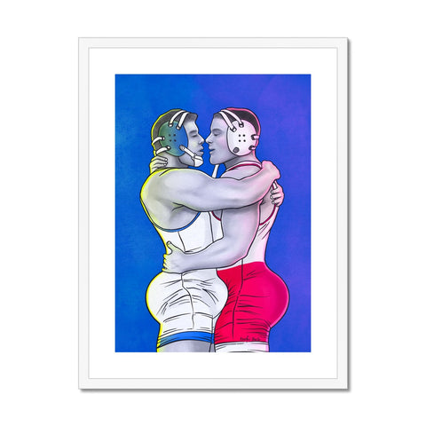 The Embrace of Gay Wrestlers Framed & Mounted Print