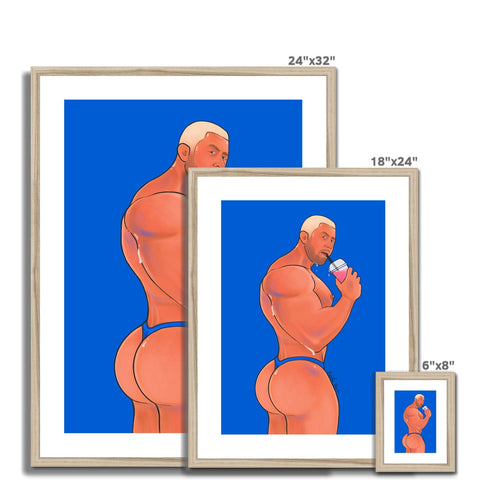 Thirsty Hunk Framed & Mounted Print