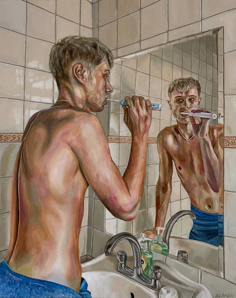 brushing teeth - Fine Art Print