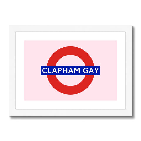 Clapham Gay - Pink Framed & Mounted Print